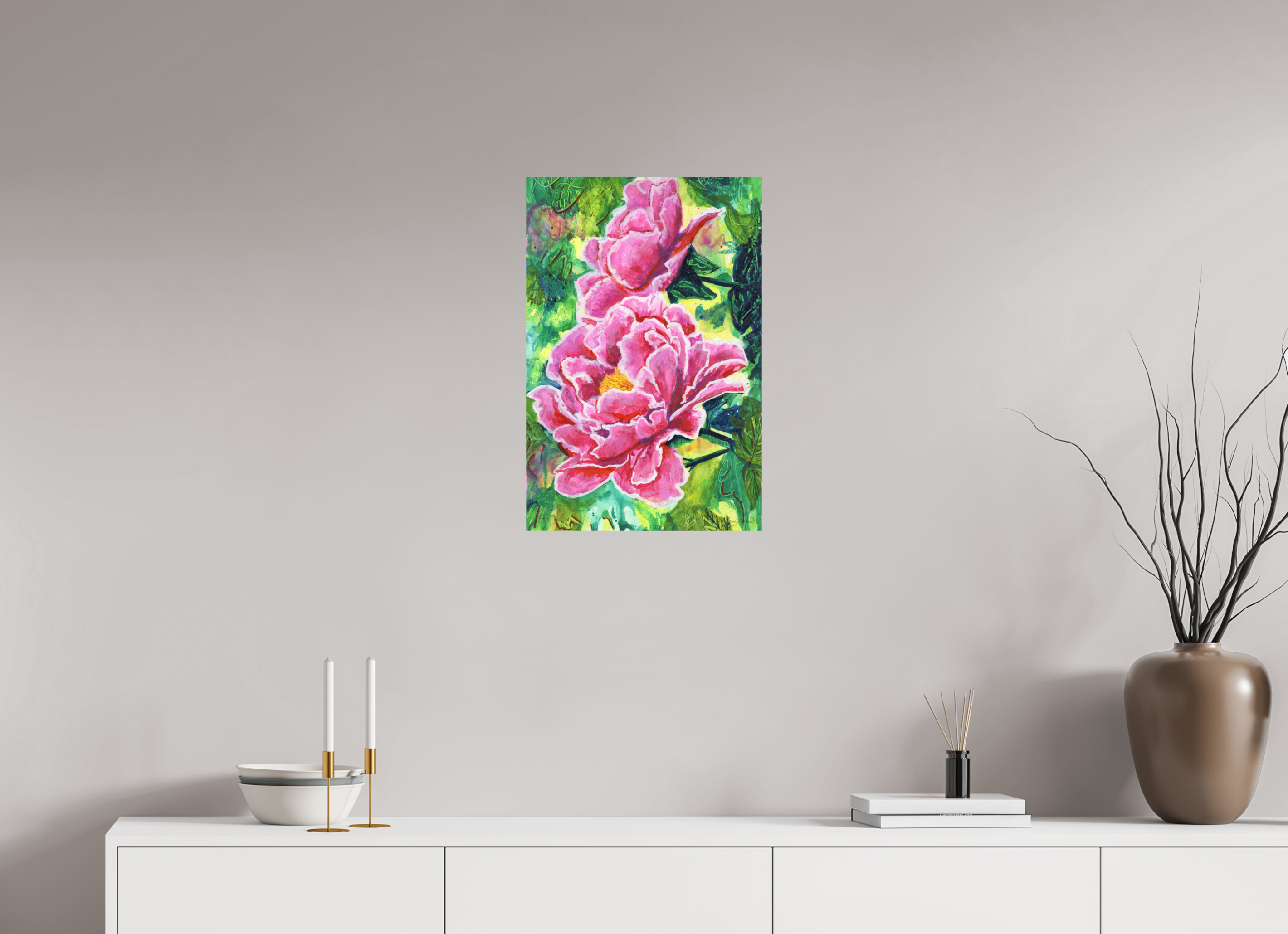 16 x 24″, No Frame Peonies - Paper Print