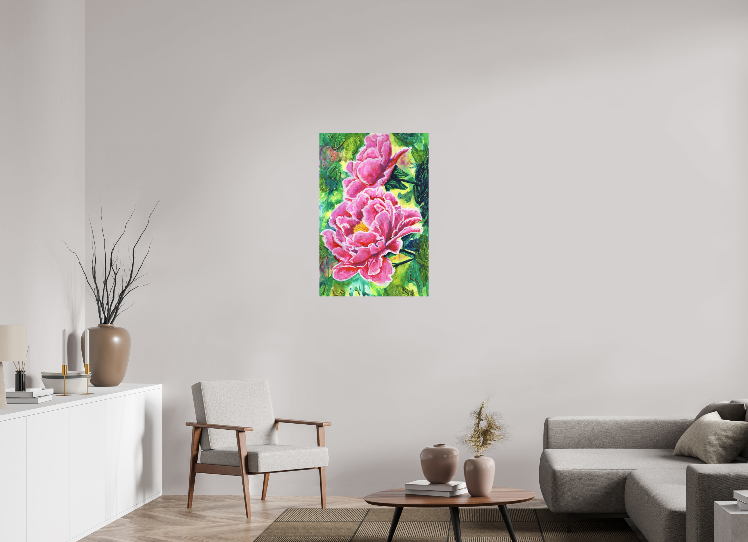24 x 36″, No Frame Peonies - Paper Print