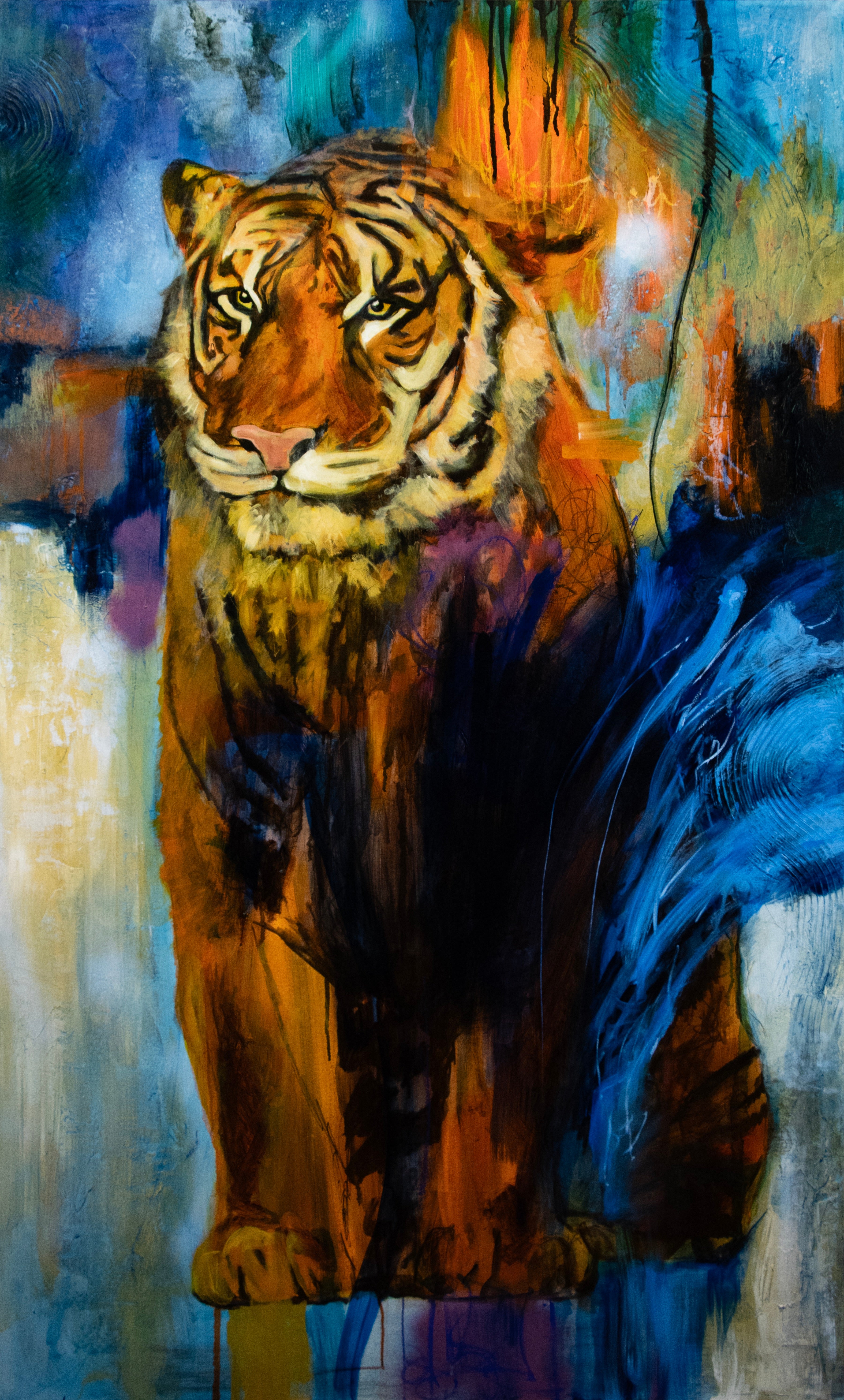 Tiger As Guardian II - Paper Print – Erin J Mathers Art