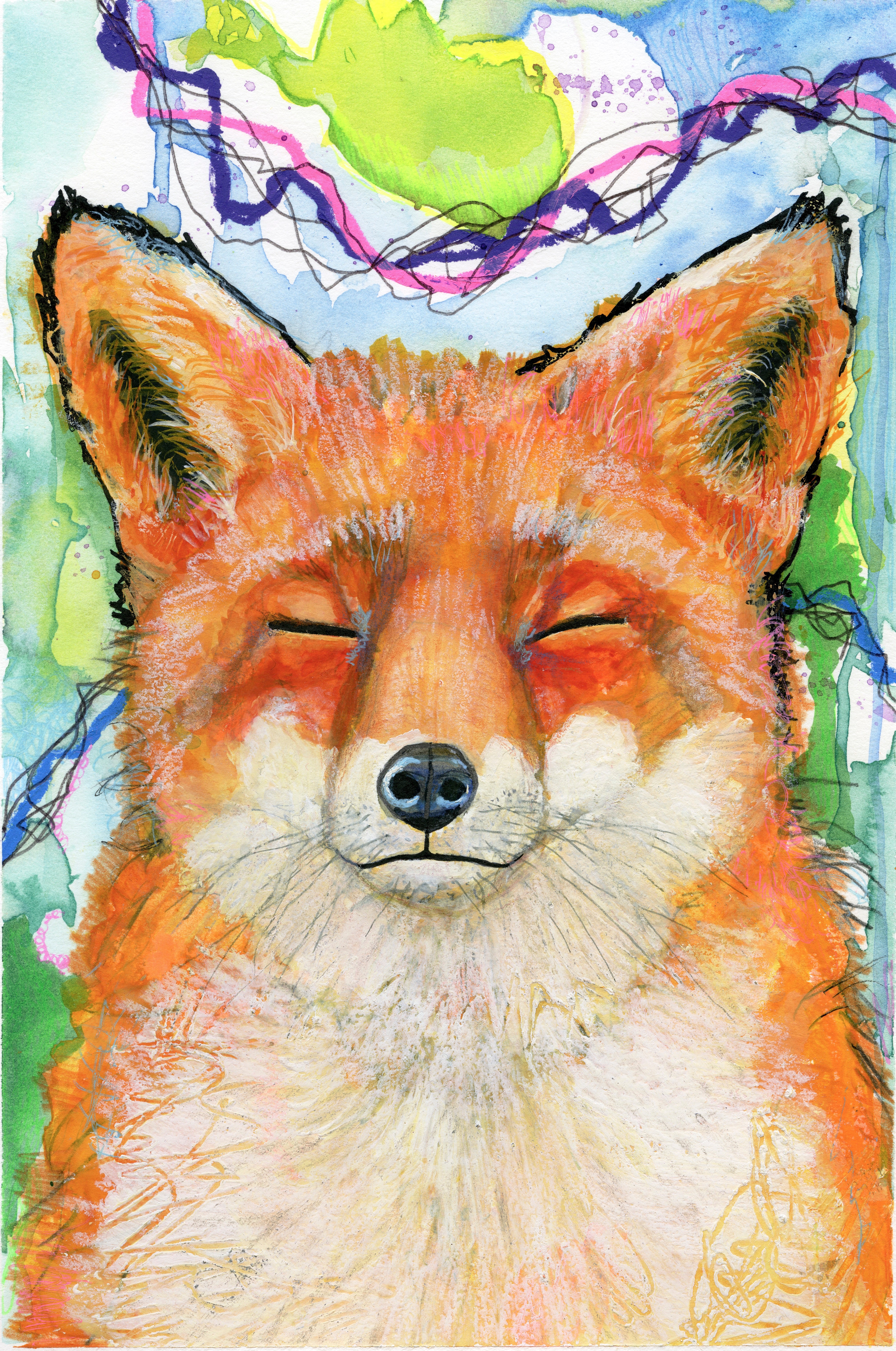Wisdom Fox - Canvas Print – Erin J Mathers Art